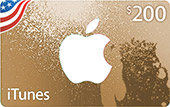 $200 AppStore & iTunes gjafakort - fyrir iTunes Store USA