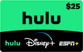 $25 Hulu gift card - for Hulu USA