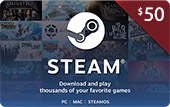 $50 Steam gjafakort - fyrir Steam USA